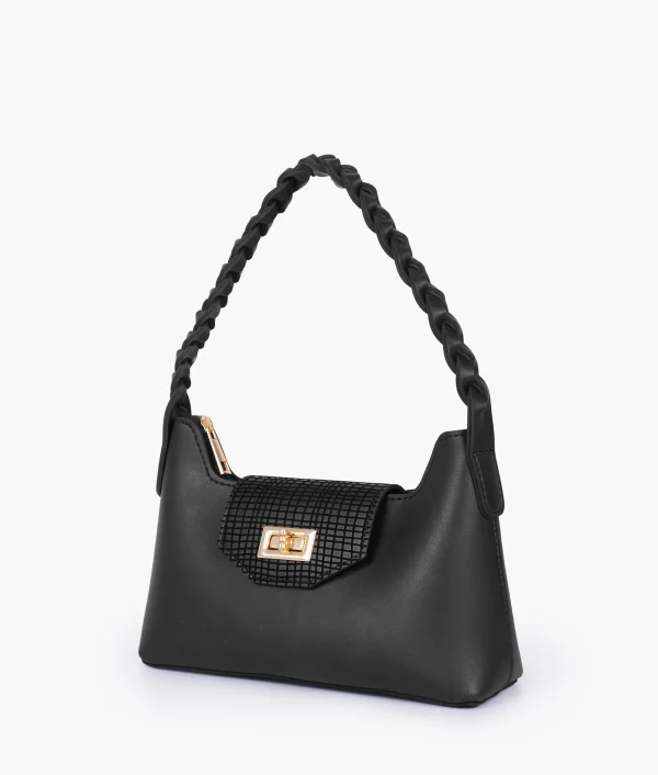 Black Purse with Braided Strap