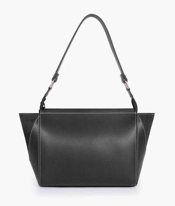 Black Suede Trio Twist Handbag
