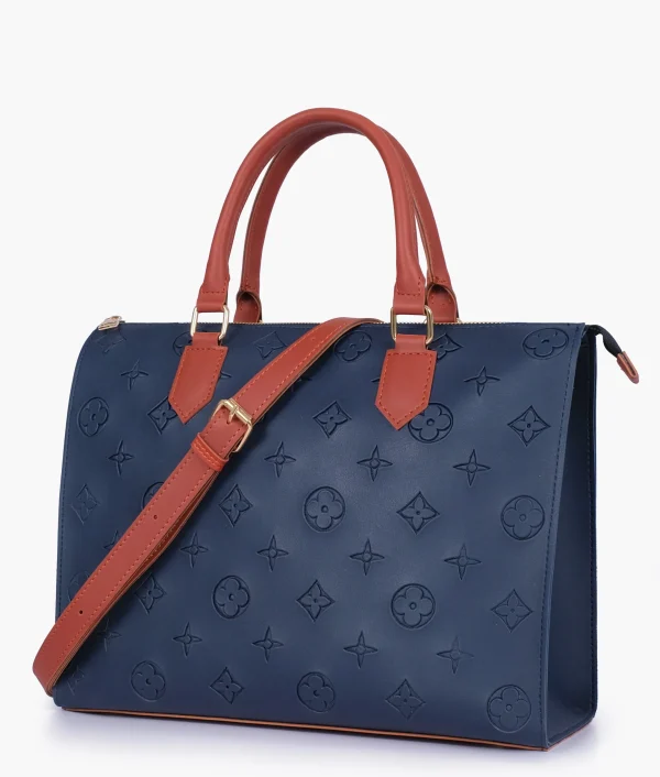 Blue and Rust On-the-Go Handbag