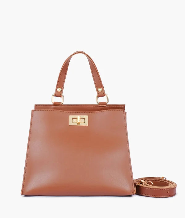 Brown Front Lock Mini Bag