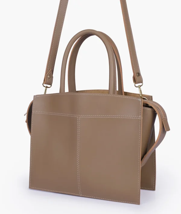 Coffee Trapeze Top Handle Bag