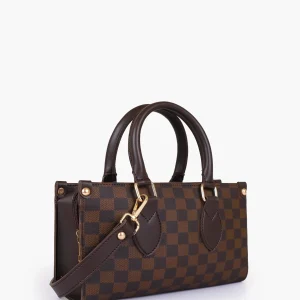 Dark Brown Checkered On-The-Go Mini Bag