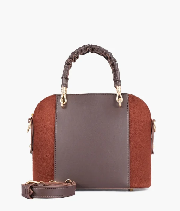 Dark Brown Suede Small Evening Bag