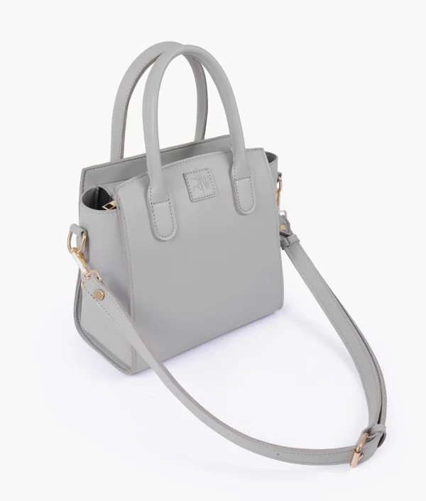 Grey Top Handle Mini Handbag