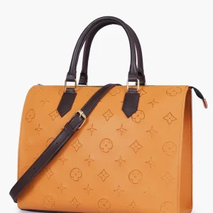 Mustard and Dark Brown On-the-Go Handbag