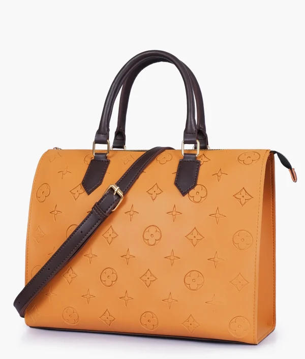 Mustard and Dark Brown On-the-Go Handbag