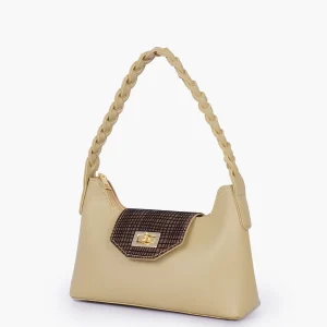 Off-White Purse with Braided Strap