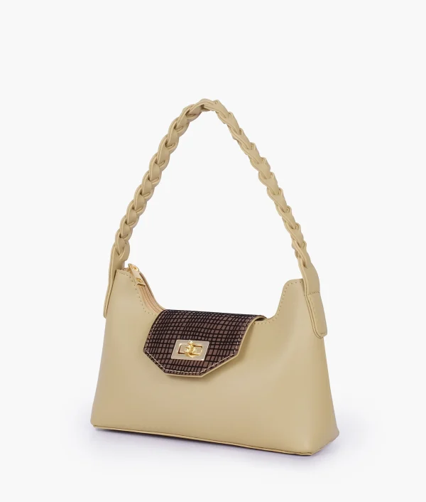 Off-White Purse with Braided Strap