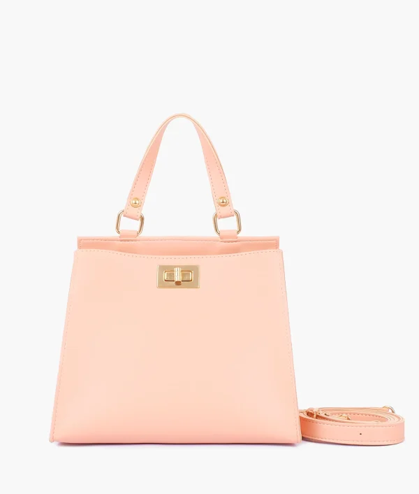 Peach Front Lock Mini Bag