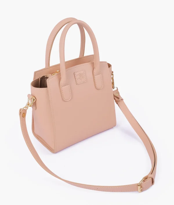 Peach Top Handle Mini Handbag
