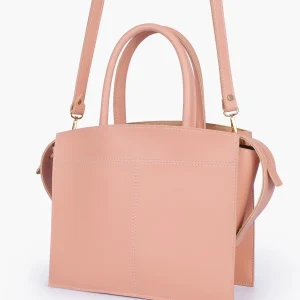 Peach Trapeze Top Handle Bag