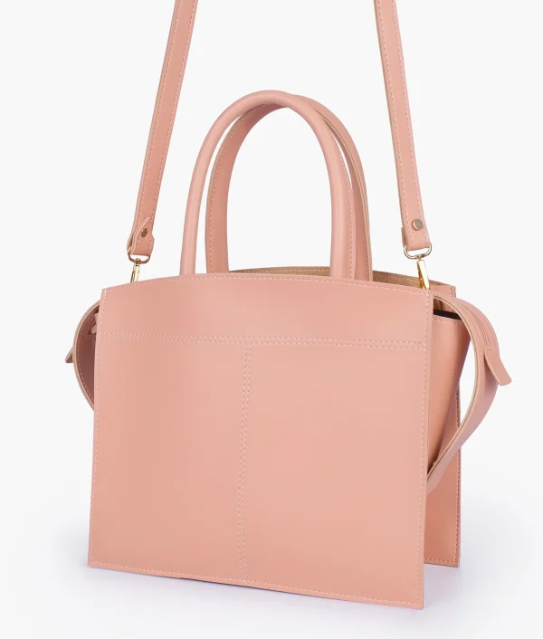 Peach Trapeze Top Handle Bag