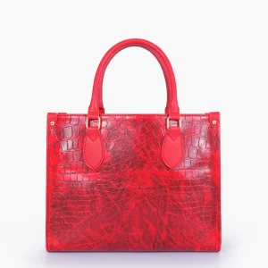 Red On-the-Go Crocodile Handbag